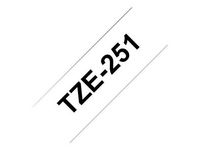 Tape 24mm TZe-251 Svart på Vit