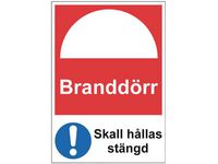 Skylt Branddörr A4 Aluminium