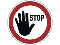 Varseldekal 'STOPP' avtagbar