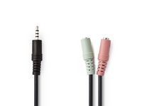 Adapter NEDIS 2x3,5mm Ho - 3,5mm Ha