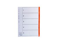 Register plastflik 1-5 orange 20/FP