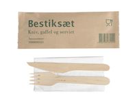 Besticksset trä med servett 400/FP