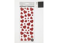 Glitterstickers röd hjärtan 84/fp
