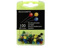 Kartnål EXACOMPTA 4mm sort.färg 100/FP