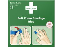 Plåster CEDERROTH SoftFoam 3cmx4,5m blå