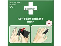 Plåster CEDERROTH SoftFoam svart6cmx4,5m