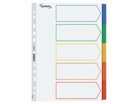 Kartongregister  A4 5-flik