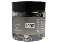 Häftstift EXACOMPTA sort.färger 1000/FP