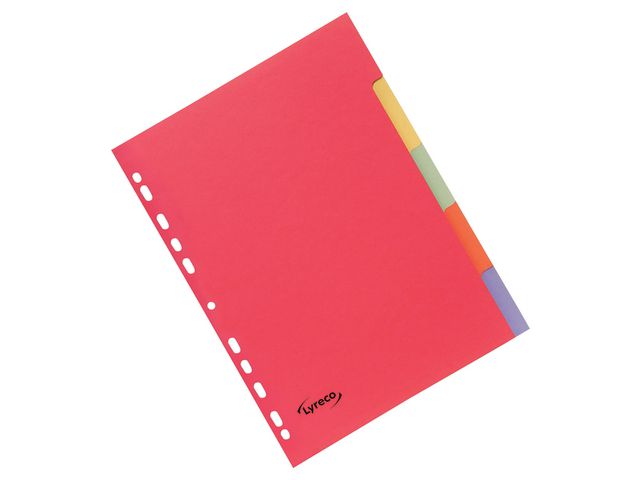 Kartongregister  A4 5-flik f.färg