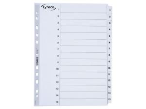 Kartongregister  A4 1-15 vit