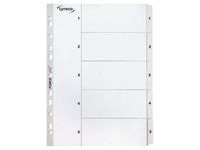 Kartongregister  A4 1-5 vit