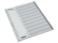 Plastregister  A4 PP A-Ö grå