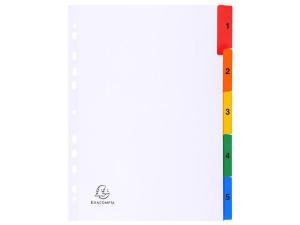 Kartongregister EXACOMPTA 1-5 multifärg