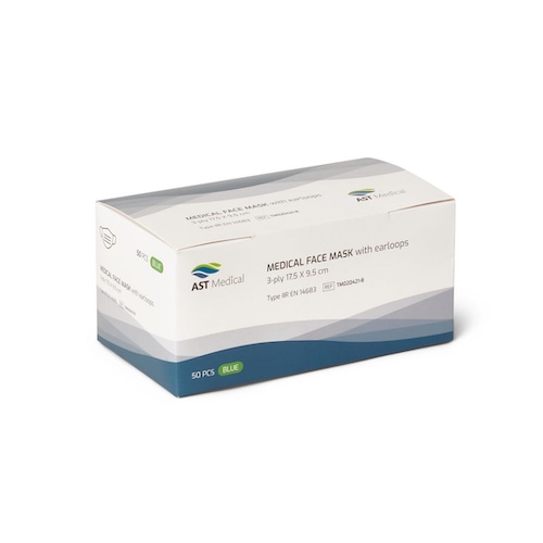 Munskydd Typ IIR med öronband Blå 50/FP