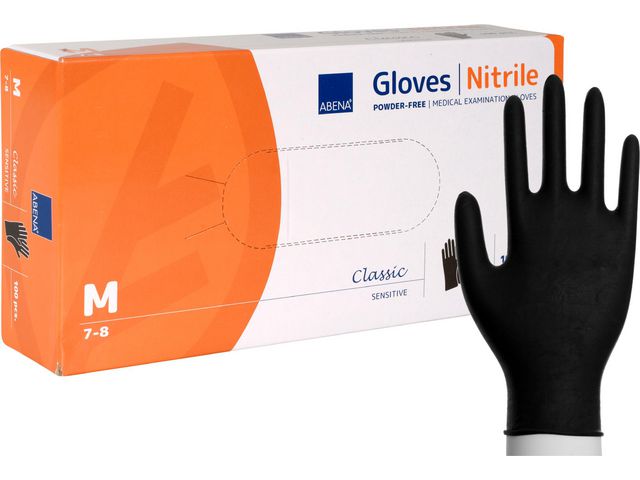 Nitrilhandske Puderfri Svart M 100/FP