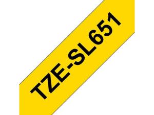 Tape BROTHER TZESL651 24mm Svart på Gul