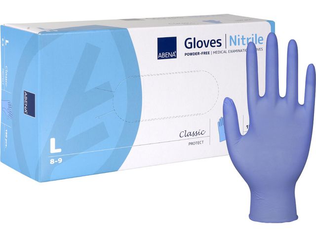 Nitrilhandske Puderfri Blå L 150/FP