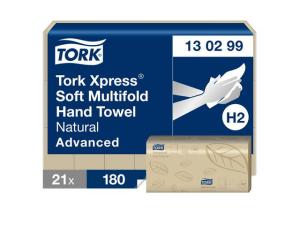 Handduk TORK Adv H2 2-lag natur 3780/FP