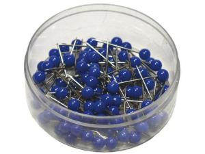 Kartnålar ACTUAL runda blå 100 fp