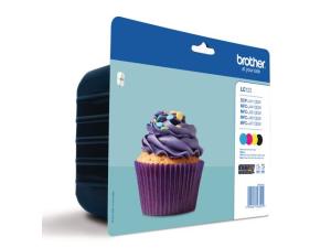 Bläckpatron BROTHER LC123 4 färger 4 fp