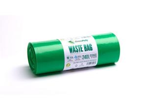 Plastsäck PE 240L 45my grön 10 rl