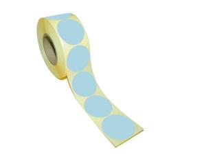 Etikett rund 40mm blå 500 fp