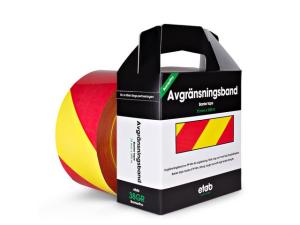 Varningsband 75mmx500m gul röd