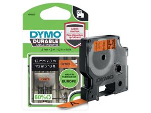 Tape DYMO Durable D1 12mm svart på ora