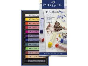 Torrastellkrita Faber Castell mjuk 12