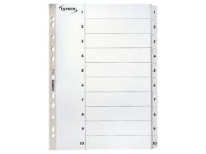 Kartongregister LYRECO A4 1-10 vit