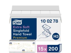 Handduk TORK Pre H3 2-lag vit 3000 fp