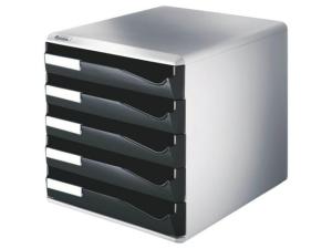 Blankettfack LEITZ 5 fack svart grå