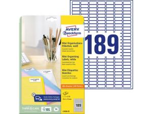 Etikett AVERY mini 25 4x10mm 4725 fp