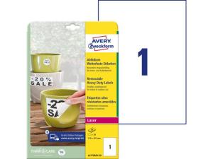 Etikett AVERY Slitst 210x297mm 20 fp
