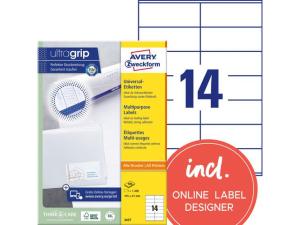 Etikett AVERY 105x41mm 1400 fp