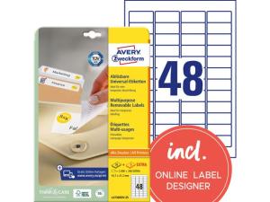 Etikett AVERY avtagb 45 7x21 2mm 1200 fp