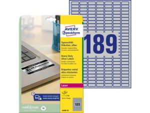 Etikett Slitst 25 4x10mm silver 3780 fp