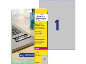 Etikett Slitst 210x297mm silver 20 fp