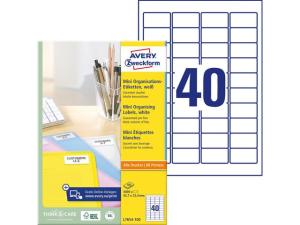 Etikett AVERY 45 7x25 4mm 4000 fp