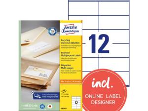Etikett AVERY återv 105x48mm 1200 fp