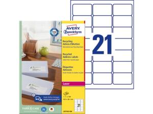 Etikett AVERY QP 63 5x38 1mm 2100 fp