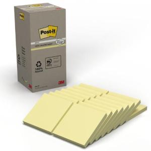 Notes POST-IT 100 recy 76x76 gul 16 fp