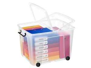 Plastlåda STRATA klar med lock hjul 75L