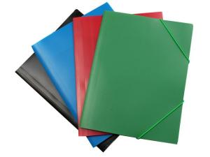 Gummibandsmapp PP 100 återv blå