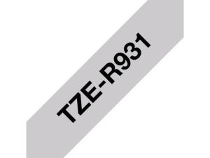 Tape BROTHER TZER931 12mm svart silver