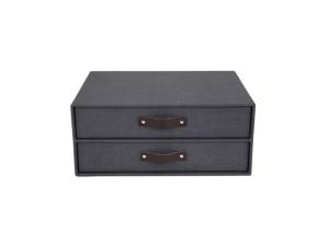 Skrivbordsbyrå kart m läderhand svart