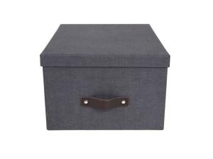 Förvaringsbox m lock kartong svart