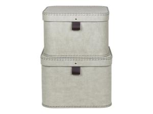 Förvaringsbox m lock kartong linne 2 fp