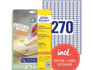 Etikett AVERY avtagb 17 8x10mm 8100 fp