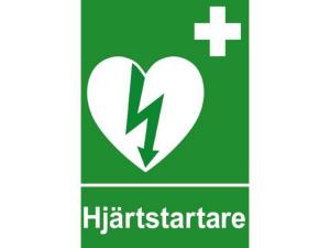 Skylt Hjärtstartare A4 dubbelsidig